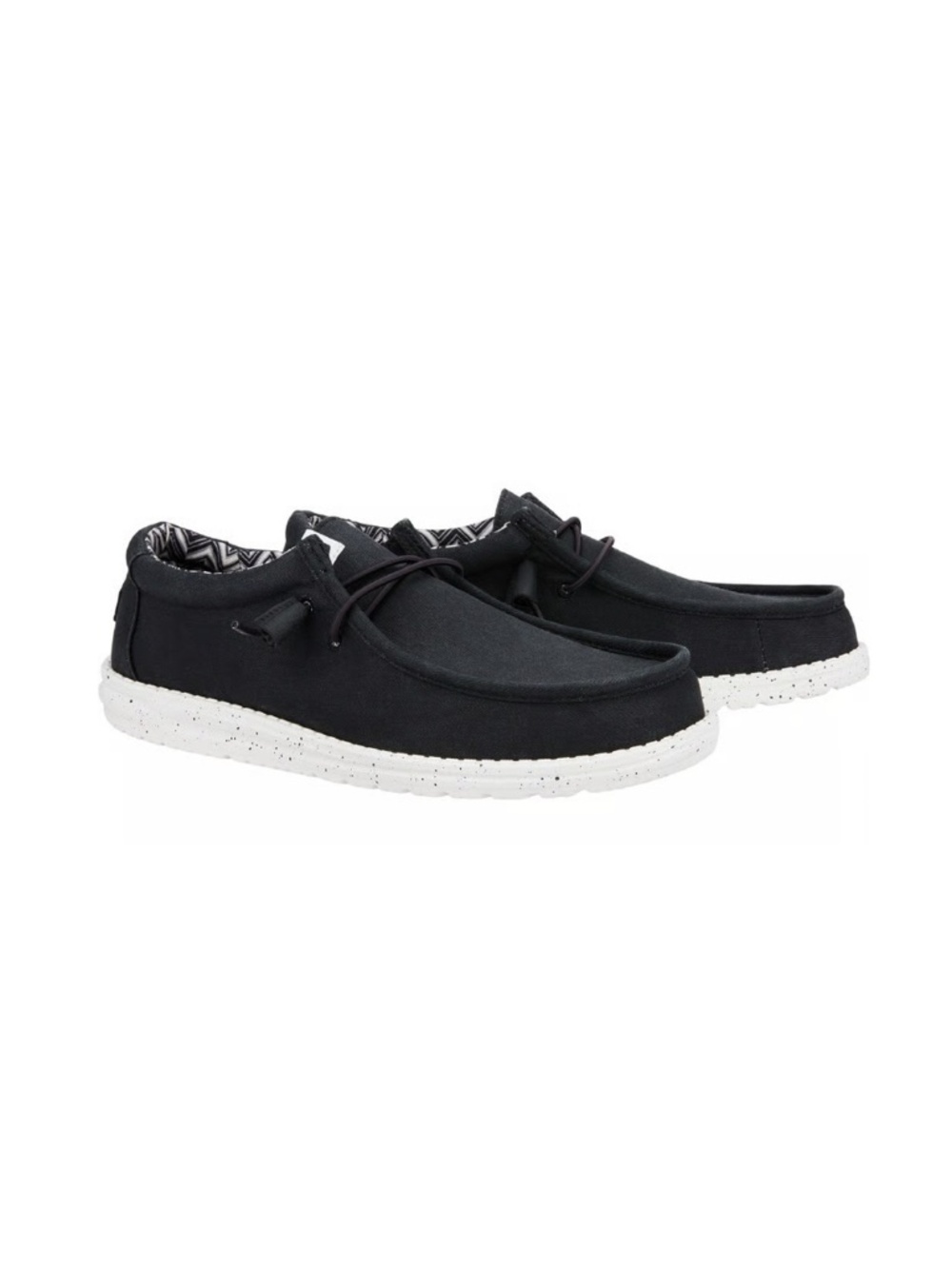 Hey Dude Wally Stretch Black/White Size 10